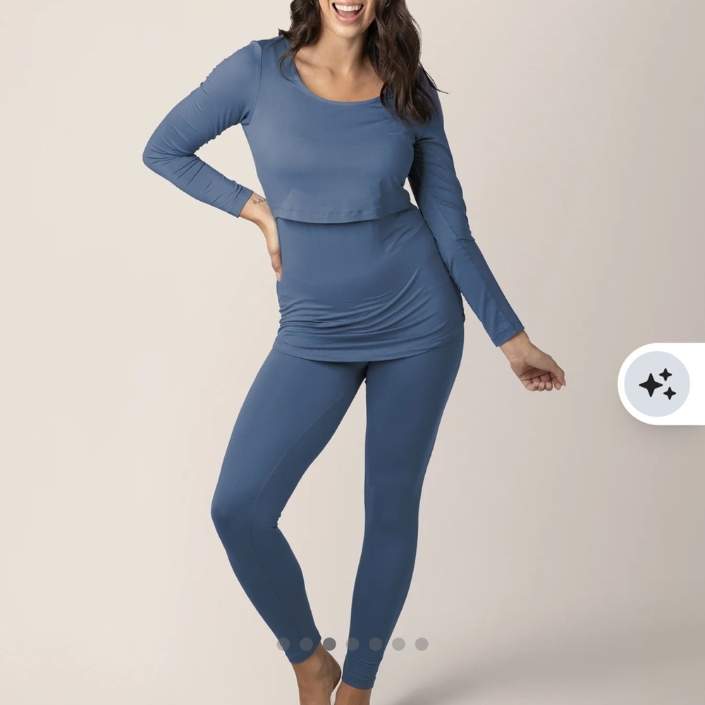 Kindred Bravely Jane Nursing Pajama Set, slate blue